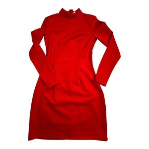 NICKI MINAJ H&M Long Sleeve Mock Neck Sheath Dress Red Size Small